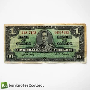 CANADA: 1 x 1 Canadian Dollar Banknote. Dated 1937. - Picture 1 of 3