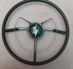 ** (1) Volante Hudson Hornet 18" verde vintage años 50 1954 con anillo de bocina - Imagen 1 de 9