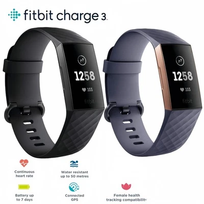 BRANDED Fitbit Charge 3 Fitness Gesundheit Smartwatch Herzfrequenzmesser Aktivitätstracker