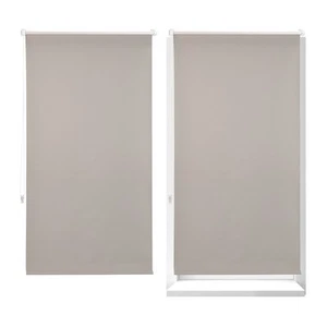 Estor opaco marrón sin taladro Set 2 cortinas térmicas de 80x210 cm enrollables - Imagen 1 de 9