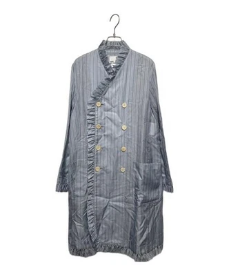 Abrigo Noir Kei Ninomiya Rayas Volantes S Chaqueta Azul Elegante Mujer Foto 1 de 4