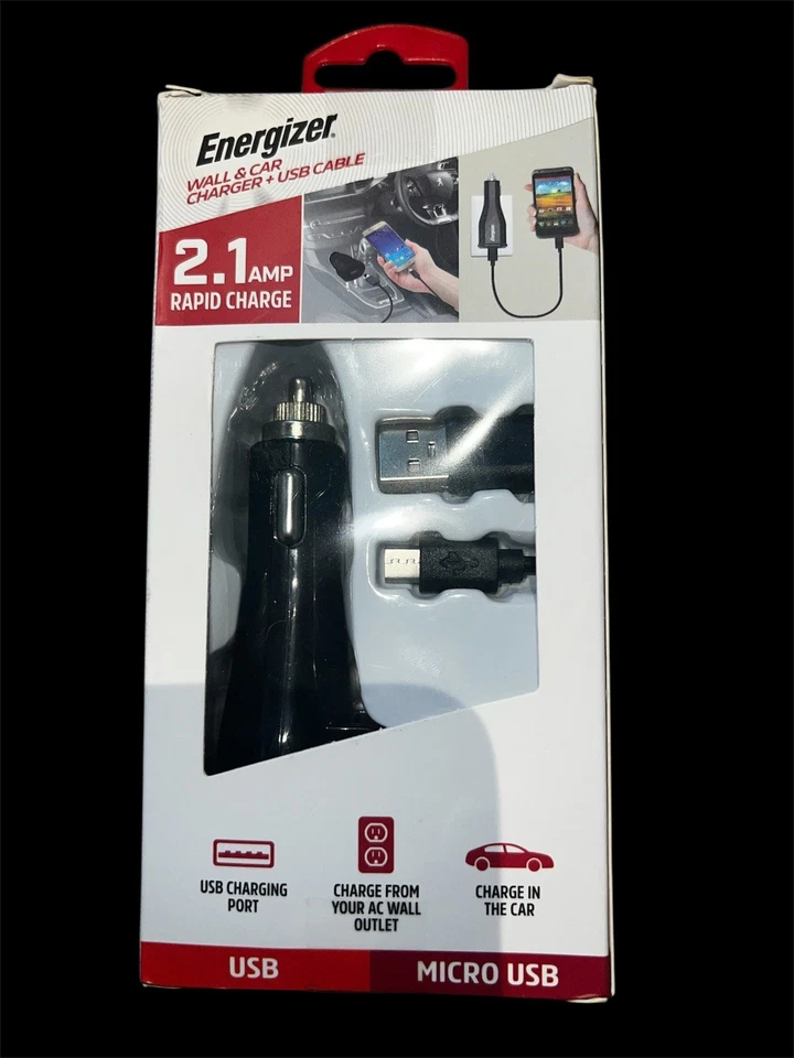 Combo Energizer USB Cargador de Pared y Coche Cable Micro USB (ENG-ACDC) Foto 1 de 1