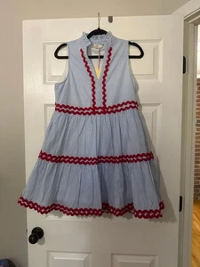 Entro Blue and White Striped Dress with Red Accent NWT Size Small - Picture 1 of 6