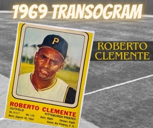 Tarjeta de béisbol 1969 RARA transograma cortada a mano: Roberto Clemente | Piratas - Imagen 1 de 10