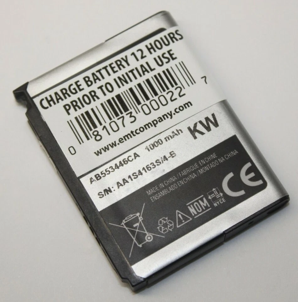 Batería de iones de litio de repuesto genuina OEM Samsung AB553446CA 1000 mAh para SGH-A767 Foto 1 de 1