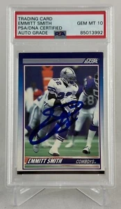 EMMITT SMITH FIRMADO AUTOGRAFIADO 1990 PUNTUACIÓN RC NOVATO #101T PSA/DNA GEMA 10 AUTO - Imagen 1 de 2