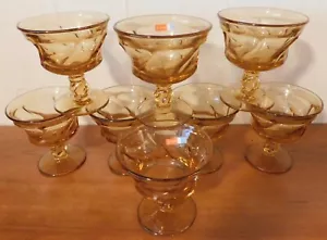 Juego de 8 copas de Sherbet Fostoria Jamestown ámbar champán (2 NUEVAS) mediados de siglo - Imagen 1 de 5