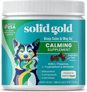 Solid Gold Calming Chews for Dogs - Soothing Snacks for Stress & Dog Anxiety - Picture 1 of 7