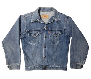 Vtg Levis Boys Girls Jean Jacket Size 20 Orange Tab 70s 70705-0317 Womens S USA - Picture 1 of 14