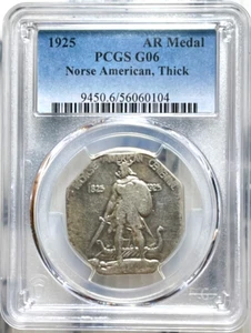 1925 AR Medal Norse American PCGS G06 Pop.2 Lowball - Picture 1 of 2