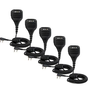 5* 2Pin Speaker Microphone for UV5R RT22 RT3S RT1 RT81 Walkie Talkies - Zdjęcie 1 z 7