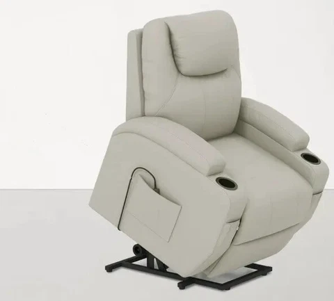 TRM Fabric Recliner Equipped with Lighted USB Hand Controller - Gray Cover