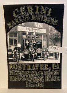 PRIMEROS CERINI HARLEY-DAVIDSON CONCESIONARIO DE MOTOCICLETAS ROSTRAVER PA ANUNCIO RARO NUEVA POSTAL - Imagen 1 de 1