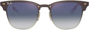 Gafas de sol Ray Ban Blaze Clubmaster doradas RB3576N 043/X0 lentes azules 47 mm nuevas - Imagen 1 de 9