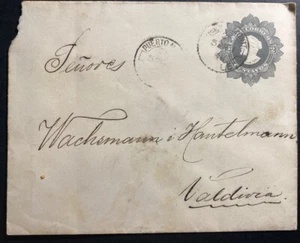 1911 Port Montt Chile Postal Stationery Cover To Valdivia - Picture 1 of 2