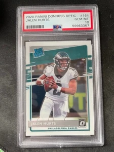 2020 Donruss Optic Jalen Hurts Rated Rookie RC #164 PSA 10 GEM MT 🏈📈🔥 EAGLES - Picture 1 of 2