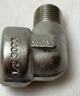 1/2"  NPT 90° Street Elbow 316 Stn. steel #3000 Camco Brand - Image 1 of 4