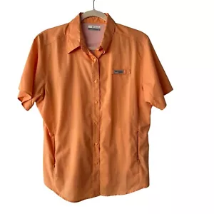 Camicia da pesca Columbia SPF ventilata con bottoni manica corta arancione grande - Foto 1 di 6