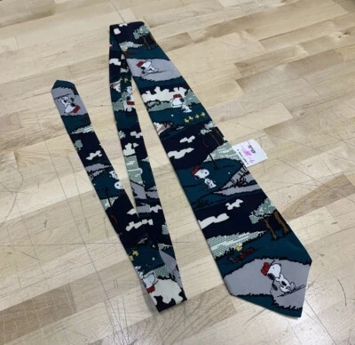 Vintage Peanuts Snoopy’s My Name Golf’s My Game Tie Green Silk Necktie Brand New - Image 1 of 4