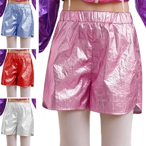 Girls Shorts Summer Hot Pants Fancy Dancewear Cheer High Waisted Fitness Play - Picture 1 of 56