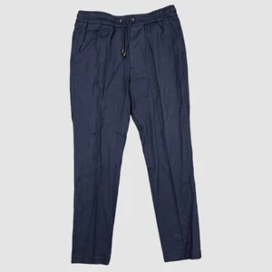 ISAIA Men's Blue Drawcord Wool Drawstring Dress Trousers Pants Size 50R - Picture 1 of 4