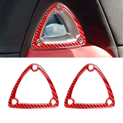 Cubierta de ajuste de marco de reposacabezas de asiento de fibra de carbono roja para Mazda RX-8 RX8 2004-08 Foto 1 de 4