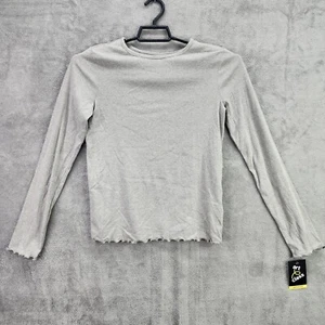 Girls Cinch Front Lettuce Edge Long Sleeve T-Shirt Gray Art Class Size XXL (18) - Picture 1 of 9