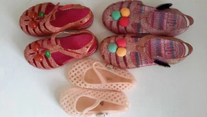Lot of 3 Girls Assorted Crocks Sandals Red Pink Sizes See photos Pre-owned - Picture 1 of 12