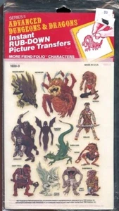 INSTANT RUB-DOWN PICTURE TRANSFERS 3 SEALED D&D TSR Dungeons Dragons Stickers - Picture 1 of 2