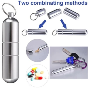 1pc Pill Box Keychain Medicine Case Bottle Small Holder Container Waterproof - Picture 1 of 10
