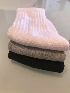 12-pairs Cotton Crew Socks, Size 4-6 Solid Kids Unisex - Picture 1 of 21