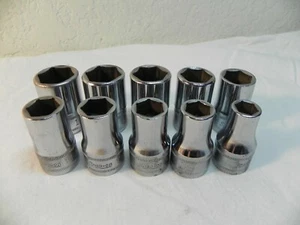 Snap-On 310TWMYA 10 Pc 1/2" Drive 6 Point Metric Flank Drive Shallow Socket Set - Picture 1 of 12