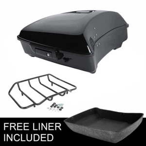Chopped Trunk w/ Luggage Rack Fit For Harley Touring 2014-2025 - Picture 1 of 13