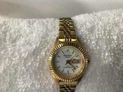 Philip Persia Womens Gold Watch Dress Or Casual 3 ATM Waterproof Works - Image 1 of 3