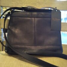 NEW Le Donne Colombian Leather Cross-Body Bag w/Zip Closure Model# LD-9888-NAVY