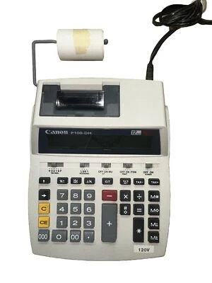 Canon P100-DH Adding Machine Desk Printing Calculator 12 Digit Display Working - Image 1 of 4