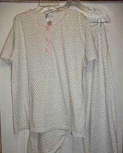 KOMAR Women's Short Sleeve 2 pc. Pajama Set Sz Large 16-18 Rosebud Print Vintage - Bild 1 von 13