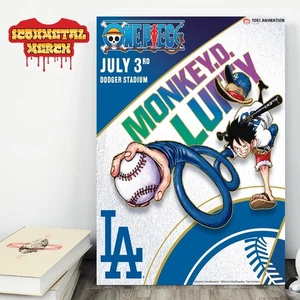 Dodgers X One Pi*ece Night At Dodgers Stadium On July 3rd 2025 Poster Reprint - Picture 1 of 2
