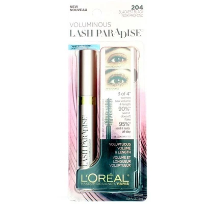 3 Pack L'Oreal Paris Voluminous Lash Paradise Mascara, Blackest Black 204, 0.... - Image 1 of 2