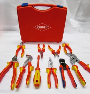 10 SET Knipex 4x 00 20 15 VDE Pliers Set in Case,   PLUS 6 OTHER KNIPEX TOOLS - Picture 1 of 7