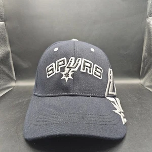 Vtg San Antonio Spurs Hat Cap TOW Top Of The World Fitted Stretch L/XL Black NBA - Picture 1 of 7