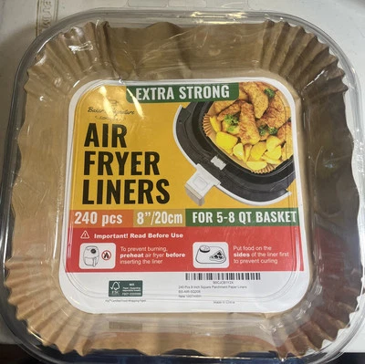 240 Piezas Forros para Freidora de Aire Desechables Airfryer Forros de Papel Antiadherente y Aceite Pro Foto 1 de 2