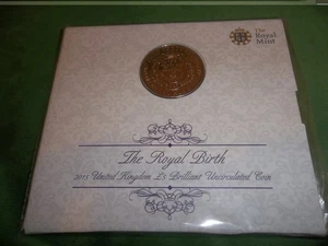 Royal Mint 2015 The Royal Birth Stempelglanz £5 Münze - Bild 1 von 3