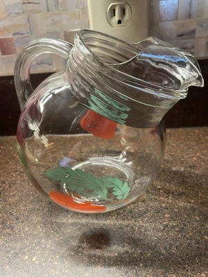 Jarra labio de hielo vintage de vidrio inclinado con estampado de tomate Bloody Mary 42 oz Foto 1 de 4