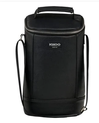 Bolsa tote Igloo Beverage vinho preto isolado acolchoado divisor alça de ombro bolso - Imagem 1 de 4