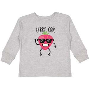 Inktastic Cute & Fun "Berry" Cool Toddler Long Sleeve T-Shirt Berry Strawberry - Picture 1 of 5
