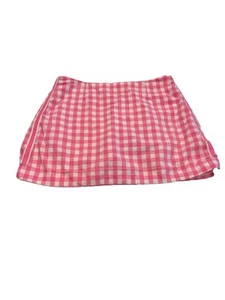 Lilly Pulitzer Girls Skort Pink & White Check Zip Up Size 10 - Picture 1 of 8