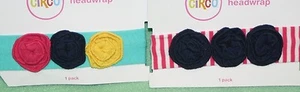 Circo Headband Headwrap Pink White Stripe OR Turquoise Flowers Girls NIP Cotton - Picture 1 of 4