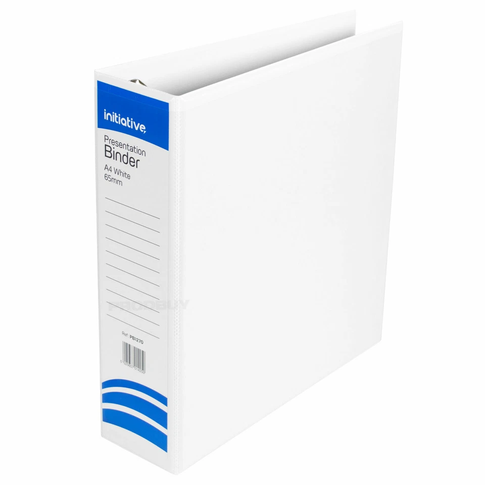 A4 White Presentation Folders Ring Binder 4D Binders 4 Rings Sizes 16mm to 65mm - Image 1 of 1