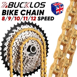 BUCKLOS 8/9/10/11/12 Speed BIcycle Chain L for KMC/SHIMANO 116/126 Link Gold UK - Picture 1 of 42
